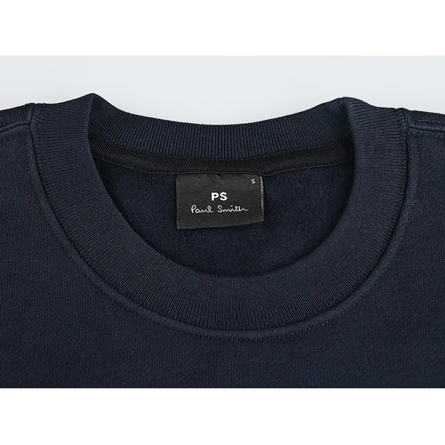 【Paul Smith】PAUL SMITH標誌LOGO有機棉彩色斑馬徽章圓領長袖T恤(男款/海軍藍)