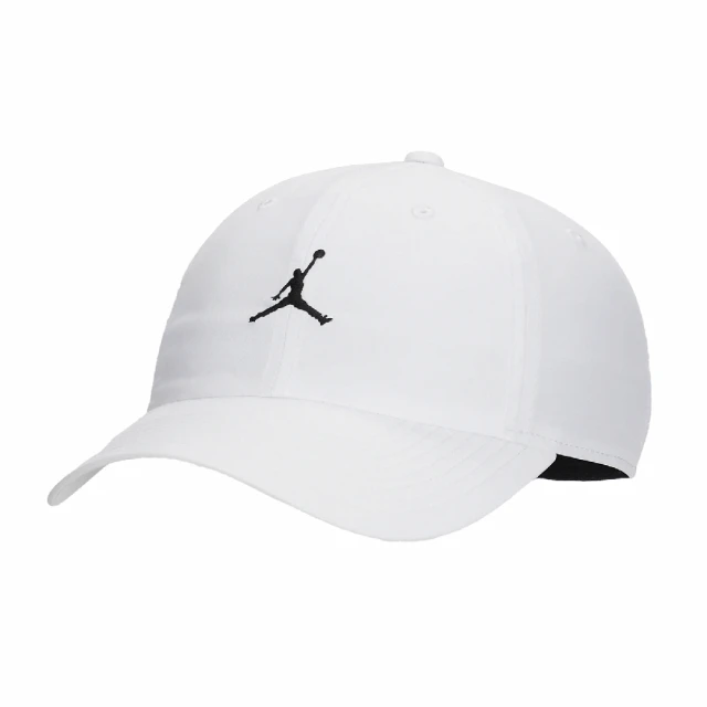 NIKE 耐吉NIKE 耐吉 帽子 Jordan Club 男女款 白 黑 基本款 可調式 老帽 棒球帽 喬丹 鴨舌帽(FD5185-100)