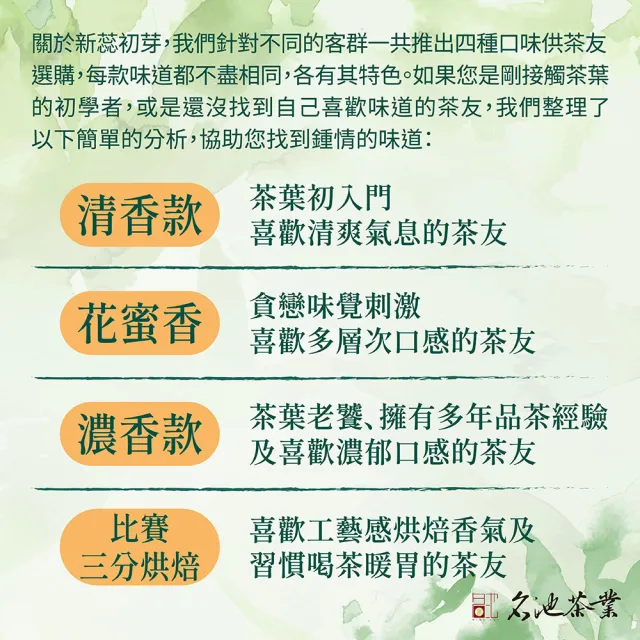 【名池茶業】新蕊初芽迎香烏龍茶葉150gx4包(共1斤)