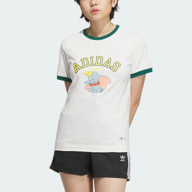 adidas 愛迪達 DB TEE SS W 女 短袖 上衣 T恤 亞洲版 迪士尼 小飛象 聯名 復古 白綠(IN1062)