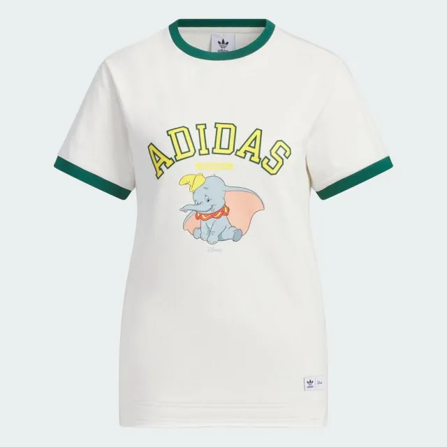 adidas 愛迪達 DB TEE SS W 女 短袖 上衣 T恤 亞洲版 迪士尼 小飛象 聯名 復古 白綠(IN1062)