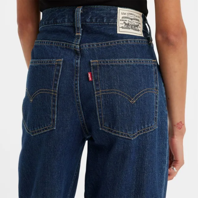【LEVIS】Wellthread環境友善系列 女 街頭休閒中腰寬直筒牛仔/深藍染工藝 熱賣單品 A3028-0005
