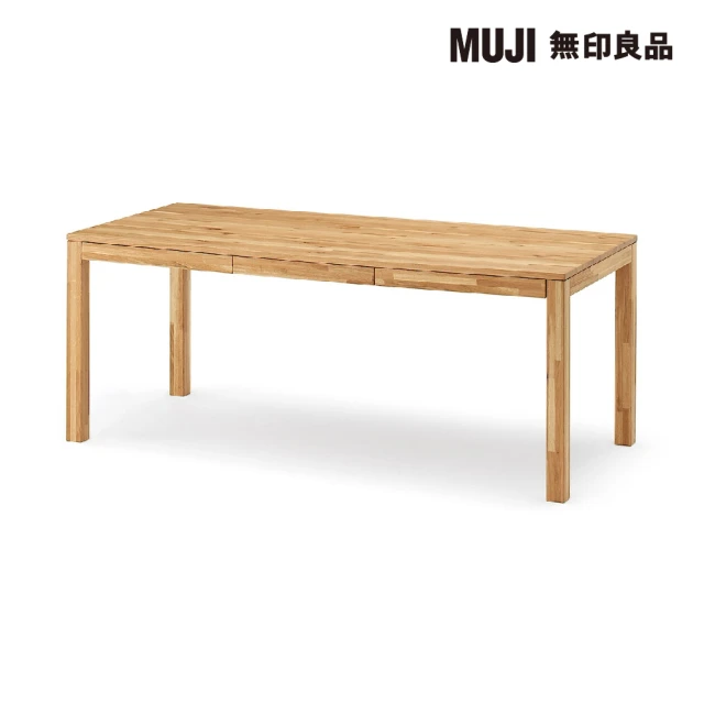 MUJI 無印良品 木製桌/橡膠木/180*80(大型家具配