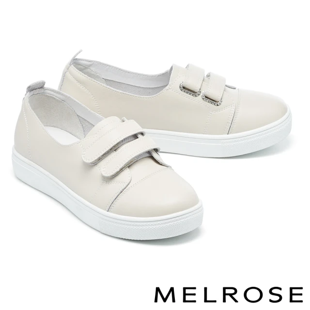 MELROSE 美樂斯 簡約日常魔鬼氈牛皮QQ厚底休閒鞋(米 MELROSE 美樂斯 簡約日常魔鬼氈牛皮QQ厚底休閒鞋(米)