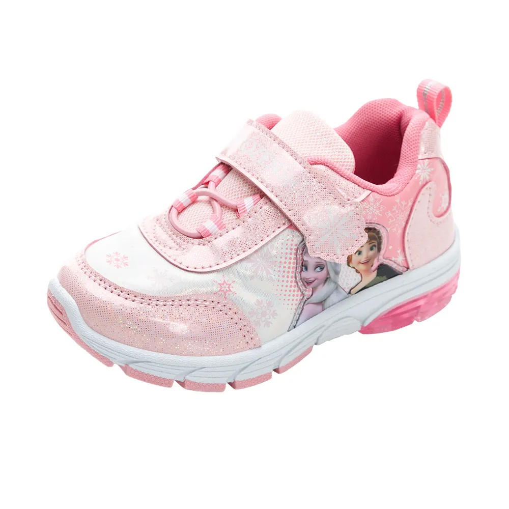 【Disney 迪士尼】正版童鞋 冰雪奇緣 電燈運動鞋/透氣 輕量 易穿脫 台灣製 粉紅(FNKX37403)
