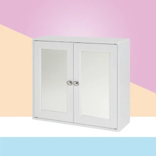 【·Fly· 飛迅家俱】2.2尺塑鋼吊櫃-附玻璃鏡 2門收納櫃 置物櫃