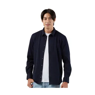 【Blue River 藍河】男裝 藍黑色長袖襯衫-秋冬基本款(日本設計 純棉舒適)