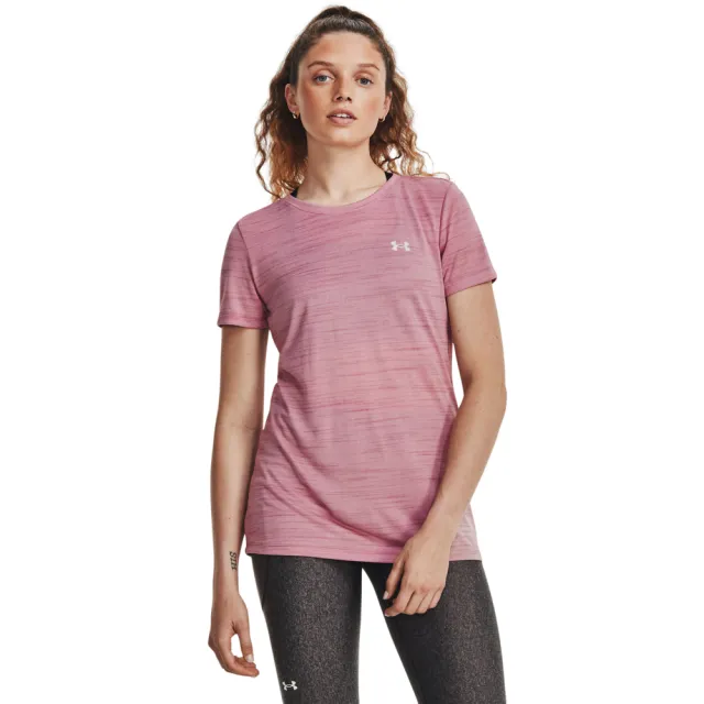 【UNDER ARMOUR】UA 女 Tech Tiger短T-Shirt _1376937-697(霧粉色)