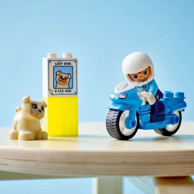 【LEGO 樂高】得寶系列 10967 警察摩托車(玩具車 學齡前玩具 男孩玩具 女孩玩具 DIY積木)