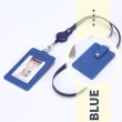 【證件收納】多功能識別證件零錢包套繩組-深藍色(卡夾 卡套 收納 名片夾 工作證 證件套 悠遊卡套 信用卡套)