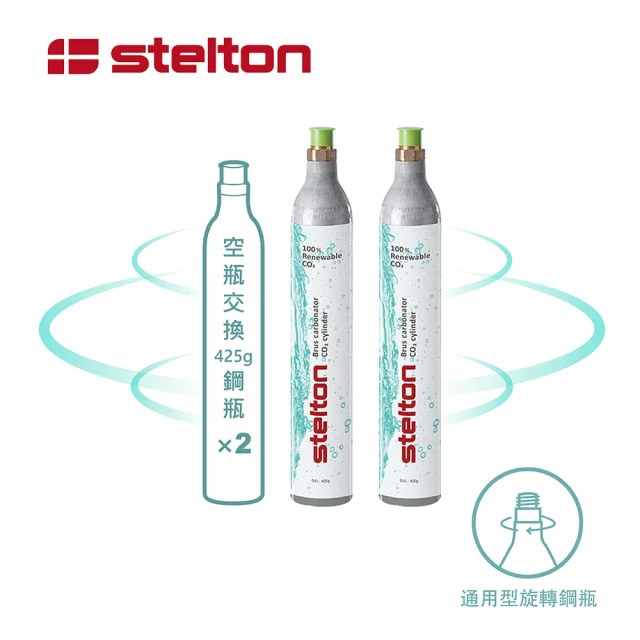 Stelton Brus 氣泡水機專用 鋼瓶交換3入(425