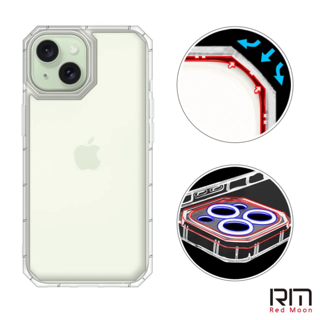 【RedMoon】APPLE iPhone 15 6.1吋 貓瞳盾氣墊防摔手機殼 鏡頭增高全包覆(i15)