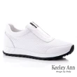 【Keeley Ann】撞色線條舒適全真皮休閒鞋(白色376597140-Ann系列)
