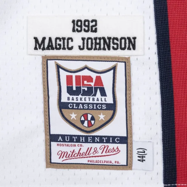 【NBA】M&N Authentic球員版復古球衣 92 Dream Team #15 Magic Johnson 白(AJY4AC19088-USAWHIT92EJH)