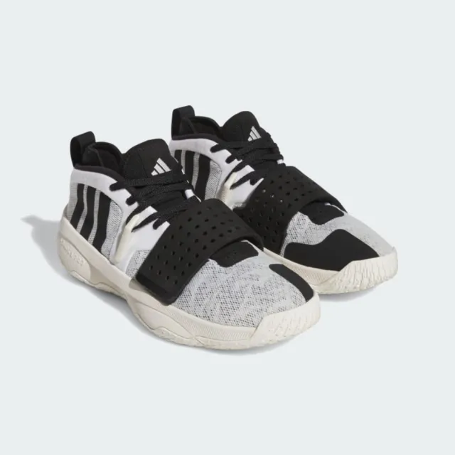 【adidas 愛迪達】籃球鞋 男鞋 運動鞋 包覆 緩震 襪套 DAME 8 EXTPLY 黑白 ID5678