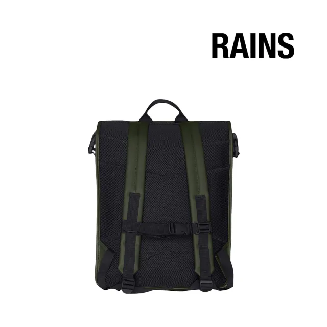 【RAINS官方直營】Buckle Rolltop Rucksack 防水扣環捲蓋後背包(Green 森林綠)