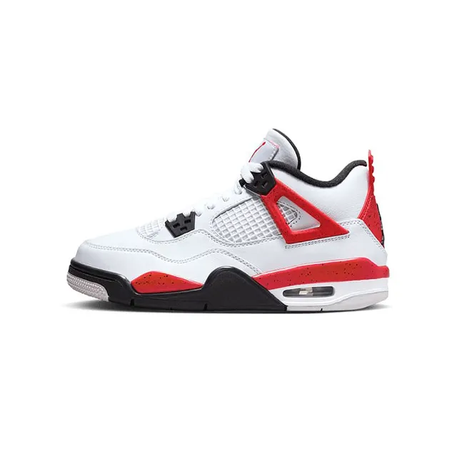 NIKE 耐吉 Air Jordan 4 Retro 女鞋 大童 經典紅色 喬丹 AJ4 經典 運動 休閒鞋(408452-161)