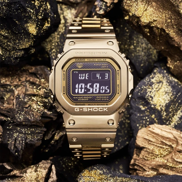 CASIO 卡西歐 G-SHOCK 全金屬太陽能電波手錶-金(GMW-B5000GD-9)