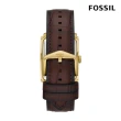 【FOSSIL 官方旗艦館】Carraway 雅仕知性羅馬數字指針手錶 棕色真皮錶帶 30MM FS6011