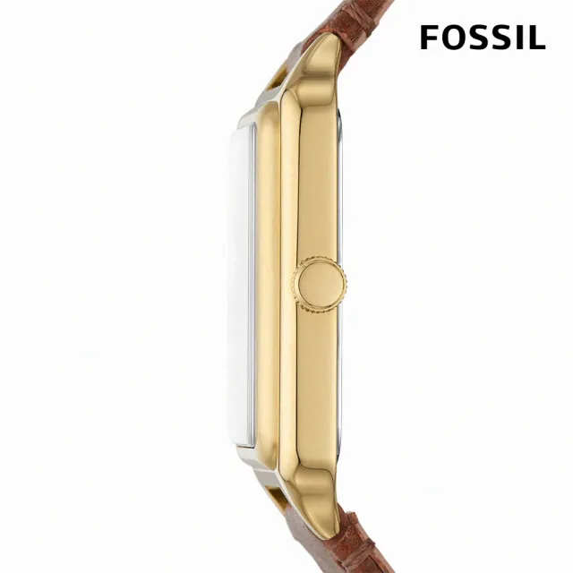 【FOSSIL 官方旗艦館】Raquel 復古女伶羅馬數字女錶 棕色真皮錶帶 手錶 26MM ES5307