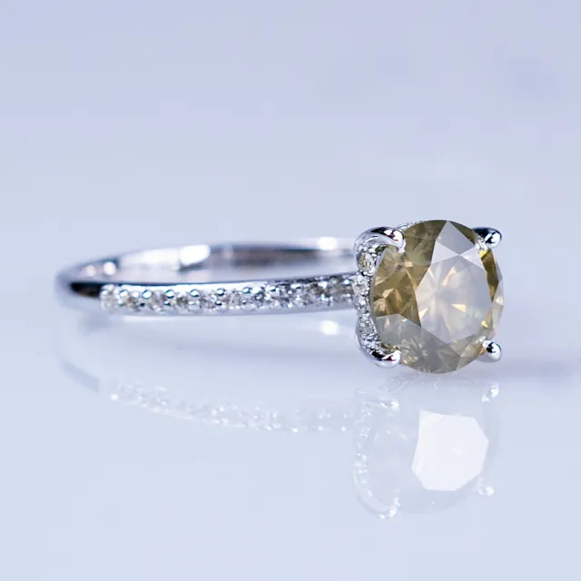 【波斯貓】1.54克拉 14K 天然鑽石戒指