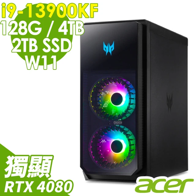ACER 宏碁Acer 宏碁 i9獨顯RTX電競桌機(PO7-650/i9-13900KF/RTX4080_16G/128G/2TSSD+4TBHDD/W11)