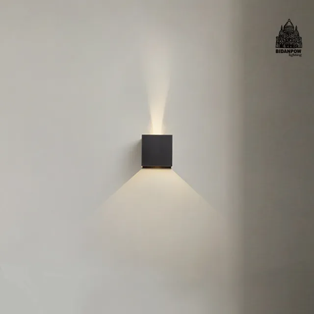 【必登堡】小方積木壁燈 巴克黑 C00036(壁燈/床頭燈/過道燈/樓梯燈/簡約/LED/上下照)