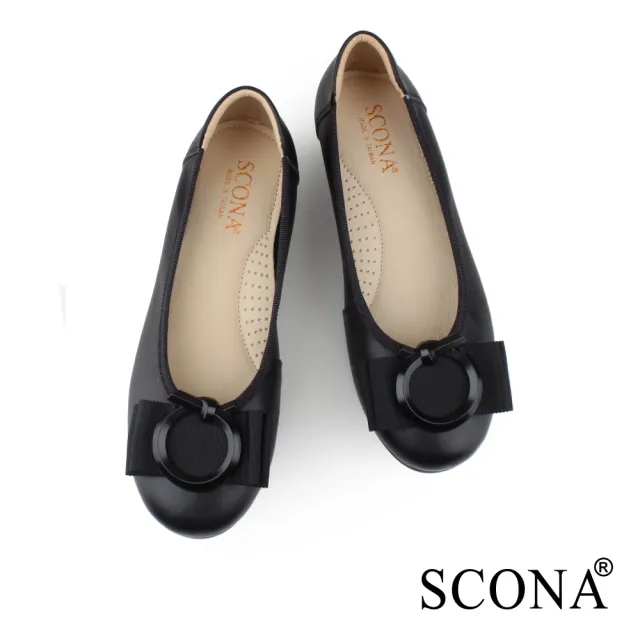【SCONA 蘇格南】全真皮 氣質舒適娃娃鞋(黑色 31200-1)