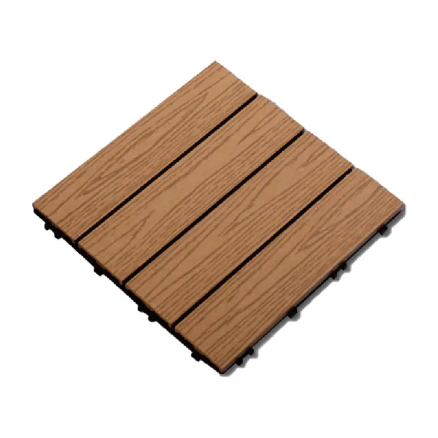 【Flower】塑木地板 拼接地板 木紋地板 11片組(卡扣地板 陽台浴室 戶外木地板)