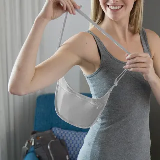 【Travelon】混紡棉貼身斜背包 / 隨身包 貼身包 隱形包 防盜包 防搶包 年末送禮