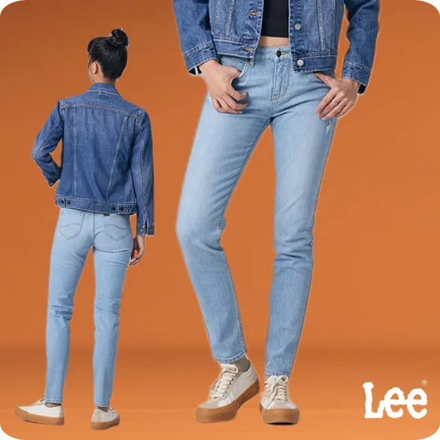 【Lee】女裝 牛仔褲 / 409 中腰合身小直筒 淺藍洗水(LB317093180)