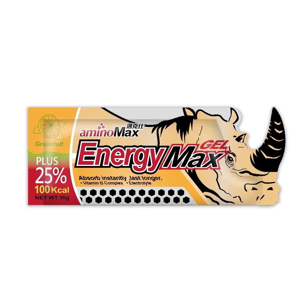 【aminoMax 邁克仕】EnergyMax犀牛能量包energy gel-葡萄柚口味 25ml*10包(能量包)