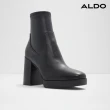 【ALDO】VOSS-簡約時髦鬆緊造型皮革中筒靴-女靴(黑色)