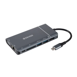 【ESENSE 逸盛】H731PA 七合一 Type-C/USB3.0/HDMI/VGA/PD3.0 HUB集線器 +SD3.0插槽讀卡器