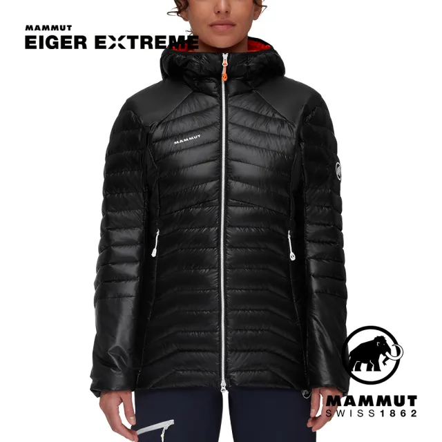 【Mammut 長毛象】Eigerjoch Advanced IN Hooded W 極限艾格防潑水羽絨連帽外套 黑色 女款 #1013-01670