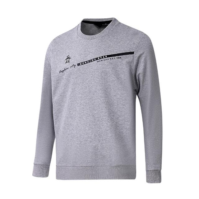 【Munsingwear】企鵝牌 男款灰色胸前線條印繡花圓領T-SHIRT MGSL2804