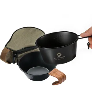 【柯曼】4入套組 304不鏽鋼雪拉碗 大款 鍍鈦黑(Chill Outdoor 鈦碗 露營餐具 登山碗)