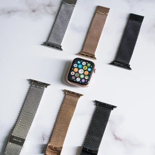 【ALL TIME 完全計時】Apple Watch S7/6/SE/5/4 42/44/45mm 三色粗米蘭 316L不鏽鋼帶