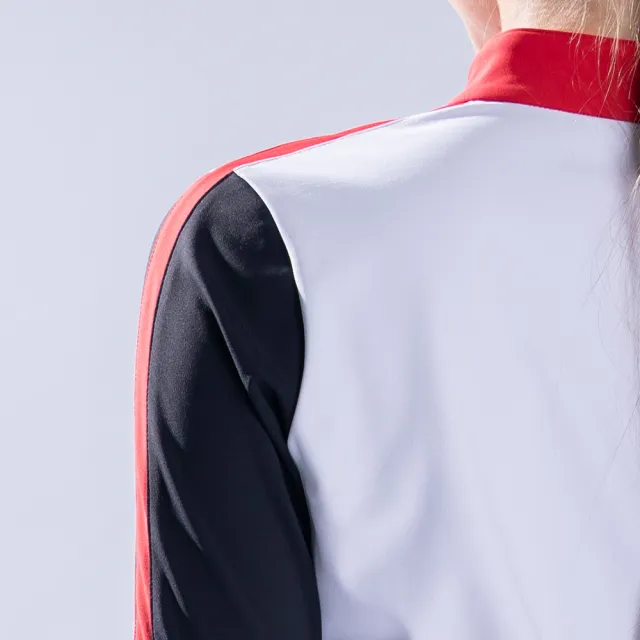 【PING】女款配色剪接立領長袖POLO衫-白(吸濕排汗/蓄熱保溫/GOLF/高爾夫球衫/RA22214-87)