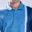 【PING】男款單袖配色長袖POLO衫-藍(吸濕排汗/蓄熱保溫/GOLF/高爾夫球衫/PA22211-56)