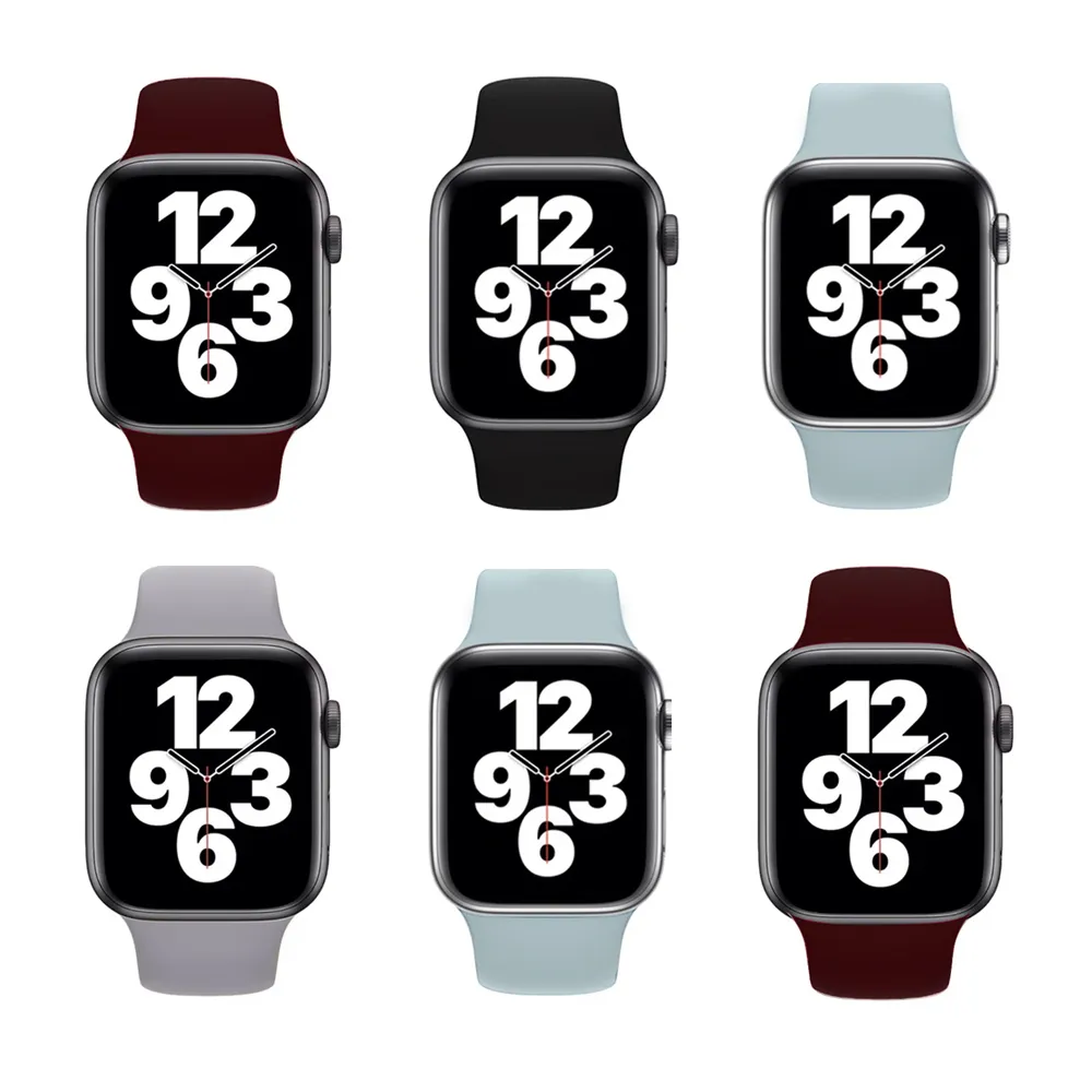 【OMG】Apple Watch Series9/Ultra2 純色液態矽膠運動錶帶(41/45/49mm)