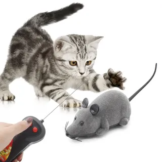 電動遙控老鼠玩具(仿真 寵物玩具 逗貓玩具 寵物益智 貓咪互動 遙控器 整蠱 貓鼠遊戲)