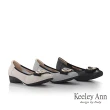 【Keeley Ann】圓釦柔軟真皮粗跟包鞋(黑色385568110)