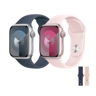 運動錶帶超值組【Apple 蘋果】Apple Watch S9 GPS 41mm(鋁金屬錶殼搭配運動型錶帶)