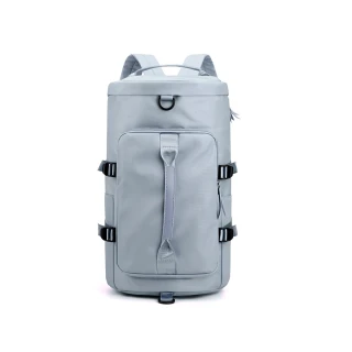 【M.E】時尚簡約多隔層圓筒輕量後背包/斜肩旅行包/手提包
