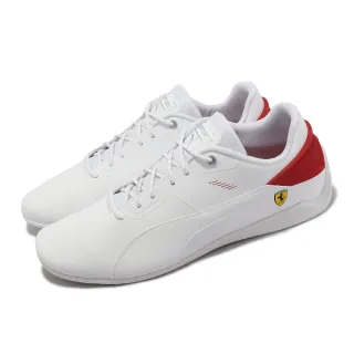 【PUMA】賽車鞋 Ferrari Drift Cat Delta 男鞋 白 紅 法拉利 皮革 休閒鞋(306864-02)