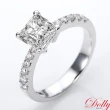 【DOLLY】1克拉 求婚戒18K金枕型車工鑽石戒指(001)
