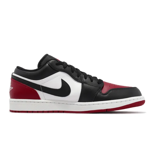 NIKE 耐吉】Air Jordan 1 Low Bred Toe 黑紅低筒男鞋AJ1(553558-161