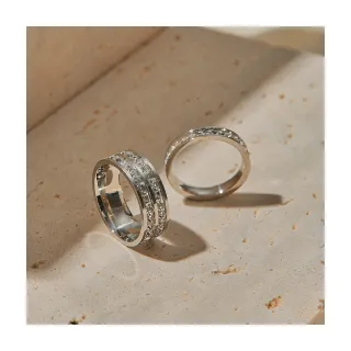 【OB 嚴選】抗過敏鈦鋼鑲嵌鋯石排鑽戒指 《XC0025》