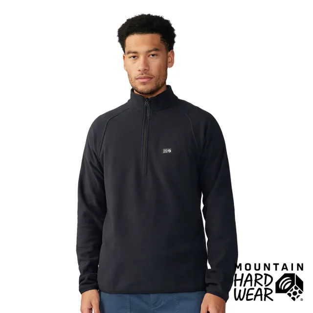 【Mountain Hardwear】Microchill 1/4 Zip Pullover 保暖刷毛立領半拉長袖排汗衣 男款 黑色 #2048261